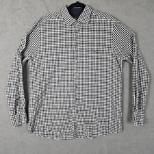 Rodd  Gunn Shirt Mens Large Green Navy Check Long Sleeve Button Up Casual