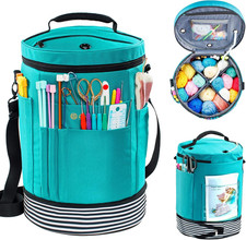 Expandable Yarn Storage Organizer, Crochet Bag  Yarn Tote with Zipper Closur...