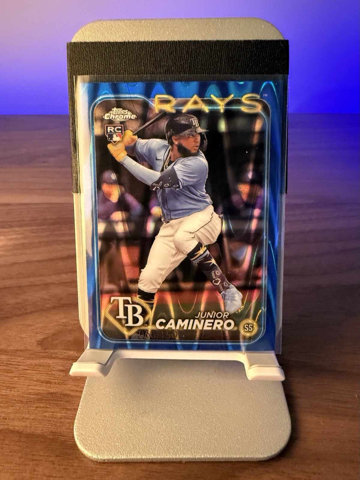 2024 Topps Chrome - Junior Caminero #213 Blue RayWave Refractor /150 (RC)