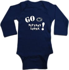 Two Feet Ahead Go Team Long Sleeve Baby Bodysuit Penn St Nittany Lions 6 Months
