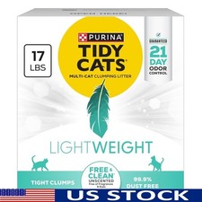 Lightweight Cat Litter Unscented 21 Day Odor Control Clumping Low Dust 17lb New