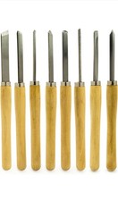 Wood Lathe Turning Tool Set, 8PCS, Lathe Chisel Set with Carbon Steel Blade