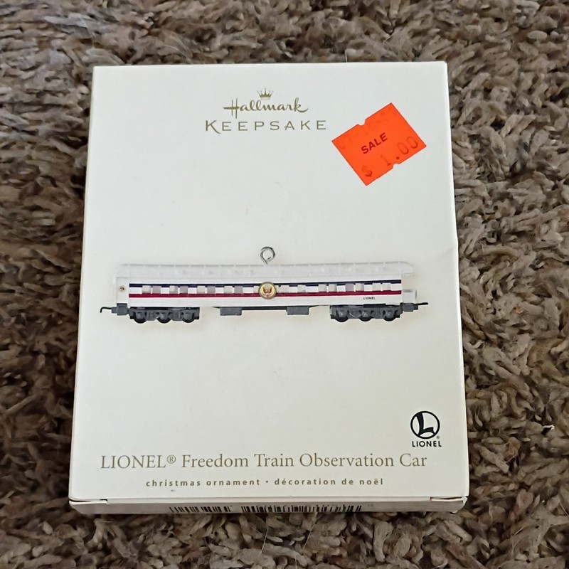 Hallmark Keepsake Lionel Freedom Train Observation Car Ornament QXI2017