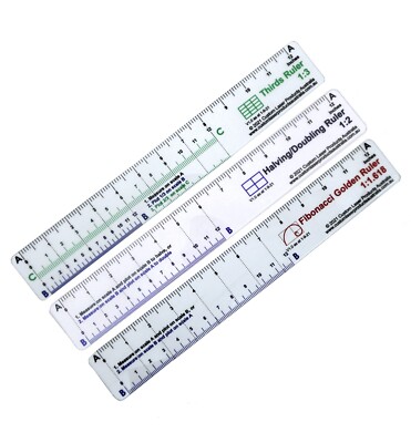 CLPA 12'' No-Math Fibonacci Ruler   Flexible Clear PETG