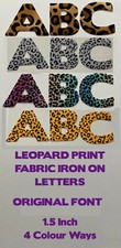 Leopard Print - Iron On Die Cut Fabric LETTERS - 1.5 INCH - 4 Colours - ORIGINAL