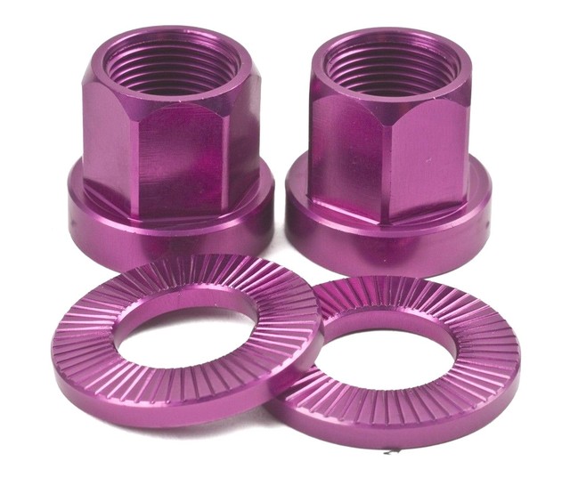 2 x SHADOW CONSPIRACY BMX BICYCLE AXLE NUTS 14mm FIT CULT SUBROSA HARO SE PURPLE eBay