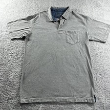 Woolrich Shirt Mens Medium Polo Gray Short Sleeve Pocket Buttons