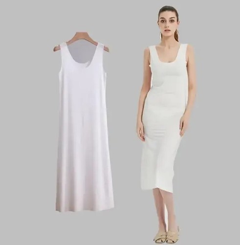 M-5XL Plus Size Nightgowns Women Sexy Ice Silk Nightdress Seamless Vest Long. - Picture 5 of 26