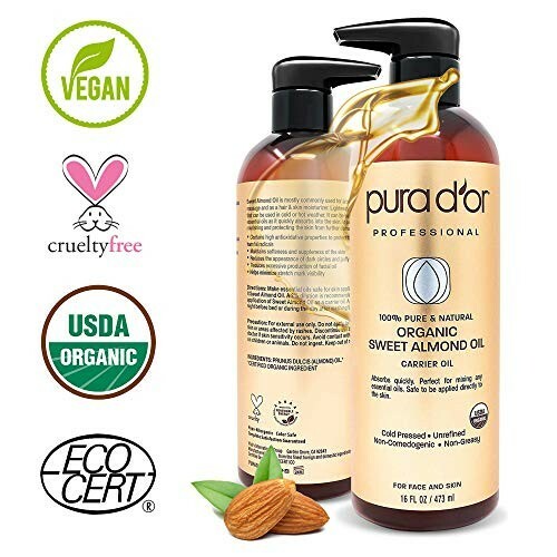 PURA D'OR Bio Süßmandelöl (16oz) Zertifiziert Bio 100% Rein & Natürlich - Bild 4 von 7