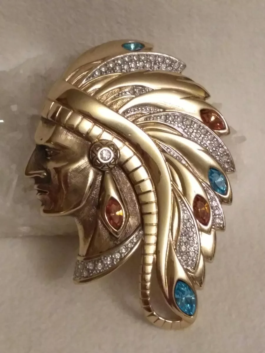 Gold plated shop brooch