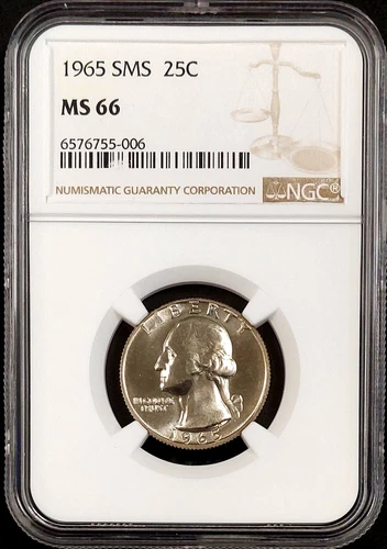 1965 SMS Washington Quarter certified MS 66 by NGC! 