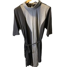 Zapelle Grey Half Sleeve Reverse Collar Mid Length Dress SZ 3X 24W