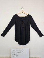 ladies tops size SMALL black long sleeve button up top fashion