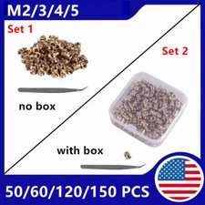 M2-M5 Thread Knurled Brass Threaded Heat Set Heat Resistant Insert Embedment