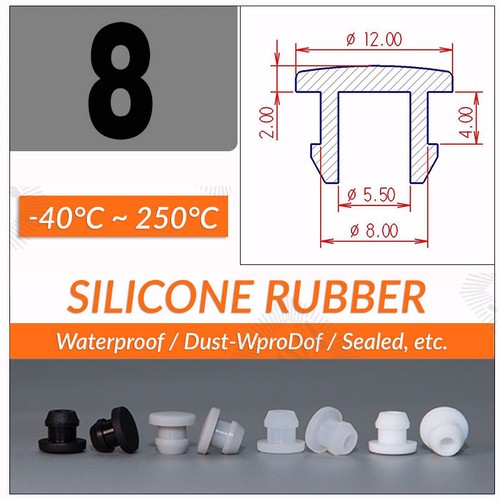 2.5~60mm Black Snap-On Hole Plug Silicone Rubber Blanking Seal Bung Pipe Tube - Picture 18 of 61