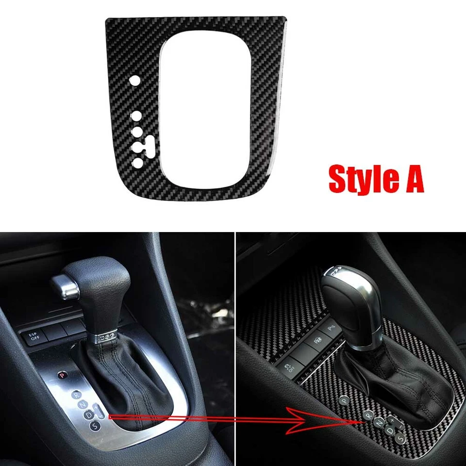 Carbon Fiber Gear Shift Panel Cover For Volkswagen VW Golf 6 MK6 GTI R 08-12 Foto 2 de 4