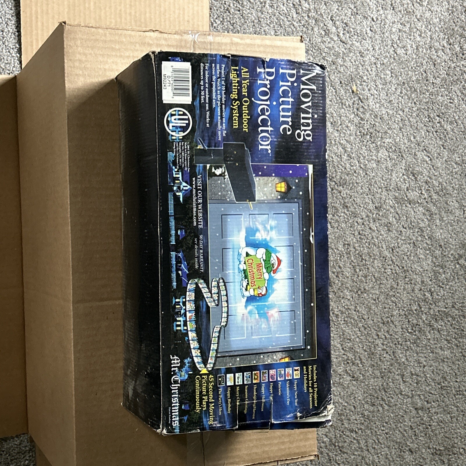 Vintage Mr. Christmas Moving Picture Projector 10 Movies Holidays With Box