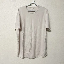 BYLT Mens T Shirt Size L/XL Basic Performance Stretch Crewneck Beige