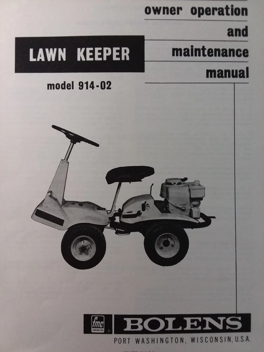 Bolens ride on mower manual deals