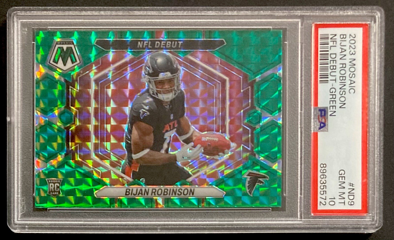 Bijan Robinson Panini Mosaic NFL Debut #ND9 Green