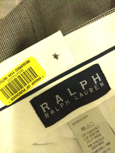 Ralph Lauren Dress Slacks Pants Men's 36x30 Tan Blue Pleated Cuffed Vintage NWT - Picture 11 of 11