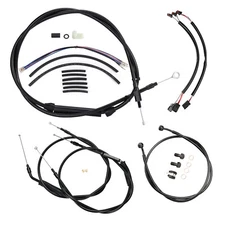 16'' Wide Glide Extended Cable Kit Throttle Idle Cable for Dyna 2012-2017 N/ABS