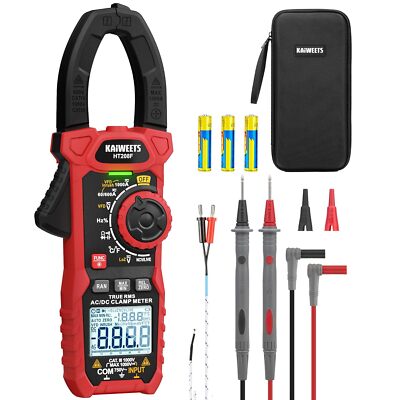 KAIWEETS 1000A AC/DC-Stromzange 6000-Zähler-Strommesszange AC/DC Widerstand