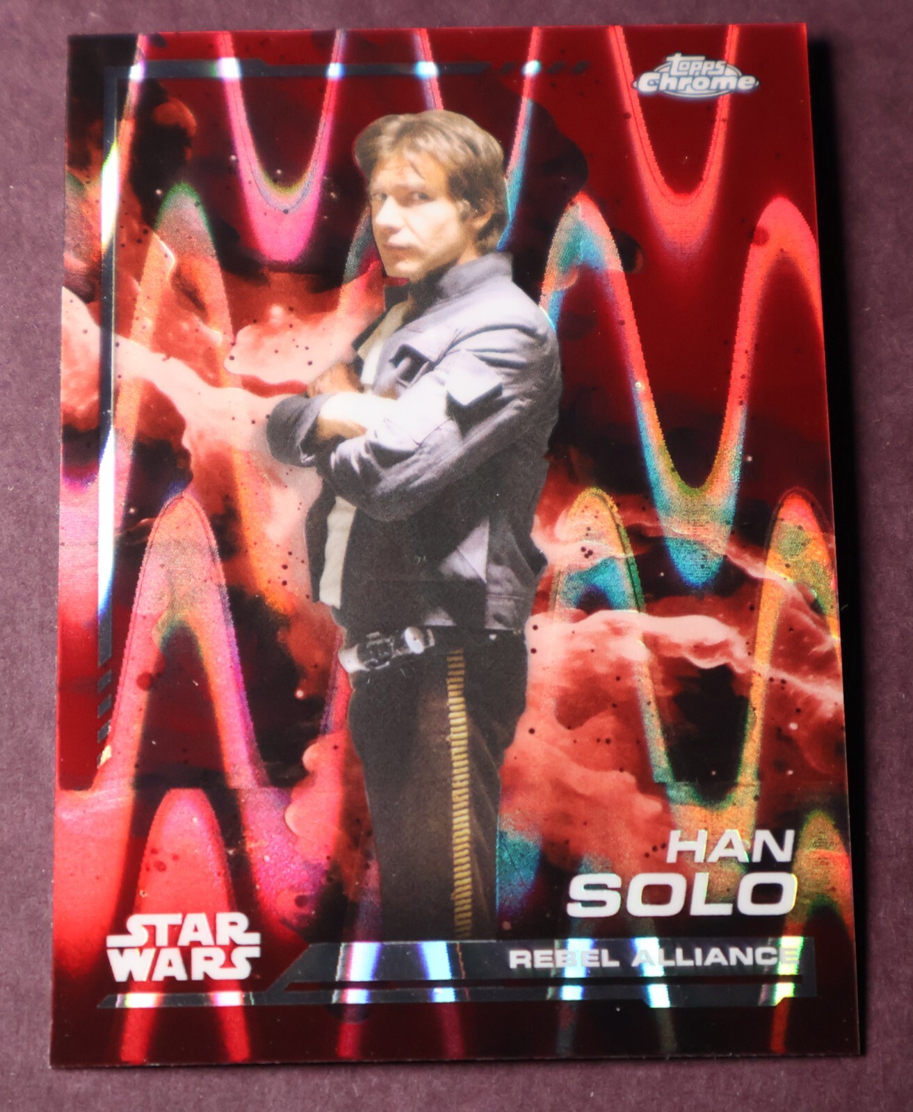 2024 Topps Chrome Star Wars Han Solo Red Raywave Refractor #102