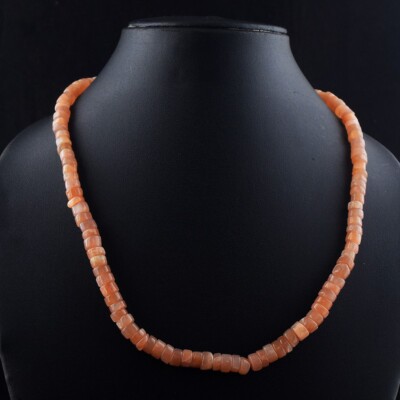 Superb Pattern 230 Cts Awesome Peach Moonstone Beaded Awesome Necklace VK 15E580