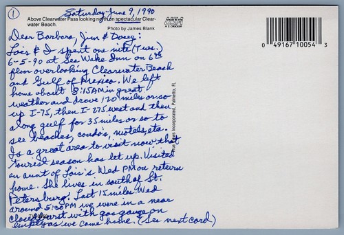 1990er LUFTAUFNAHME Clearwater Beach Florida FL Postkarte DX - Bild 2 von 2