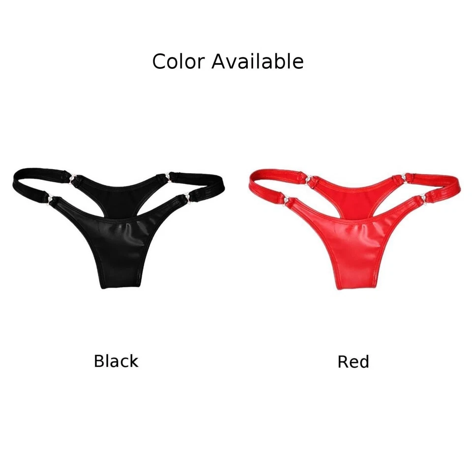 Mujeres PVC Cuero Tanga Tanga Bragas Bragas Calzoncillos Ropa Interior para Foto 3 de 4