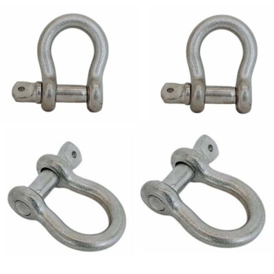 4 Pcs T316 Stainless Steel 3/8'' Screw Pin Anchor Shackle 1,500 Lbs WLL Mil Spec 