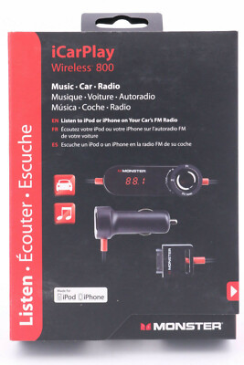 Monster Cable iCarPlay Wireless 800 FM Transmitter iPhone iPod iPad Kfz MP3 591