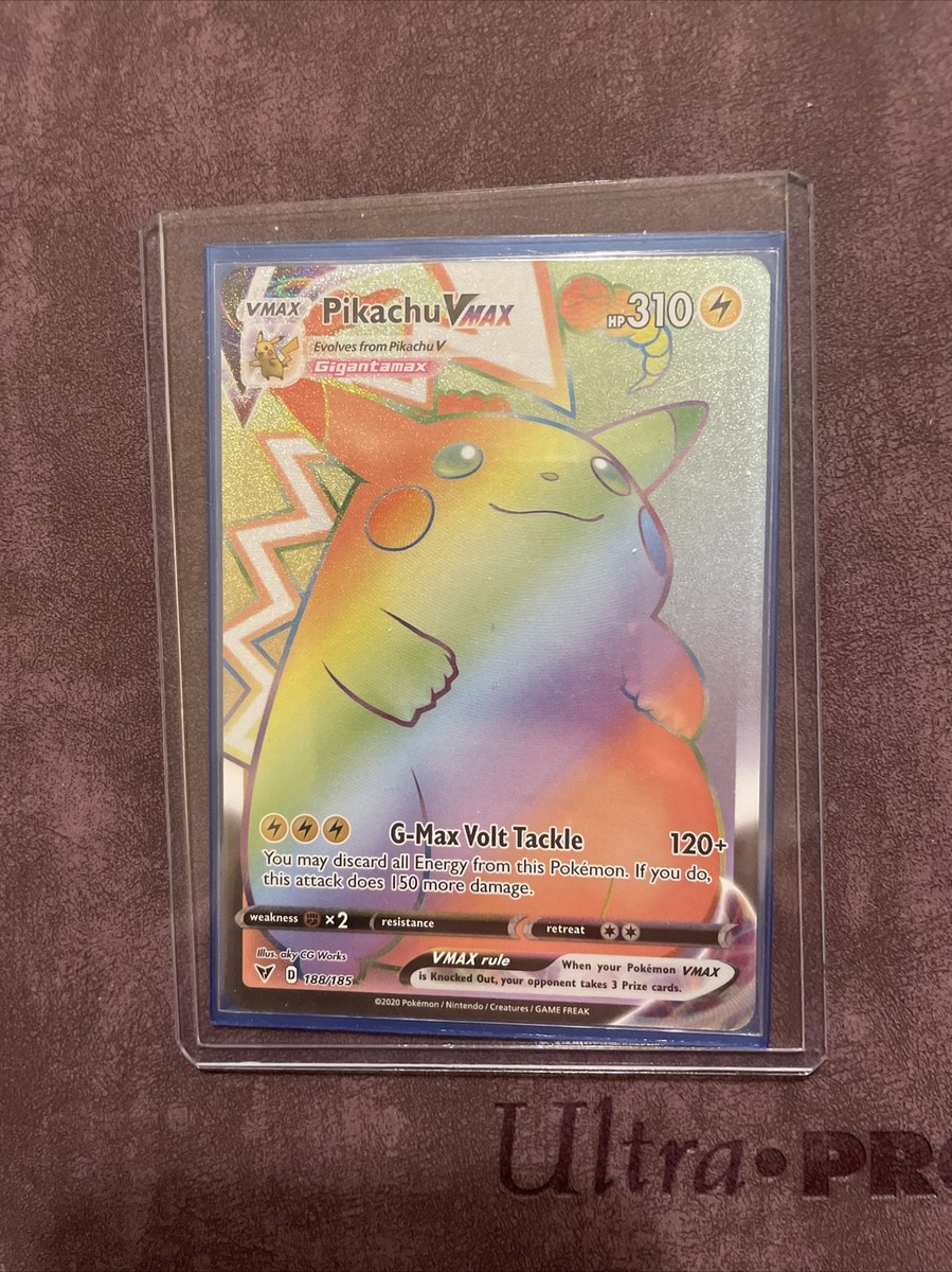 Pokemon Pikachu VMAX 188/185 Vivid Voltage Full Art Rainbow Rare