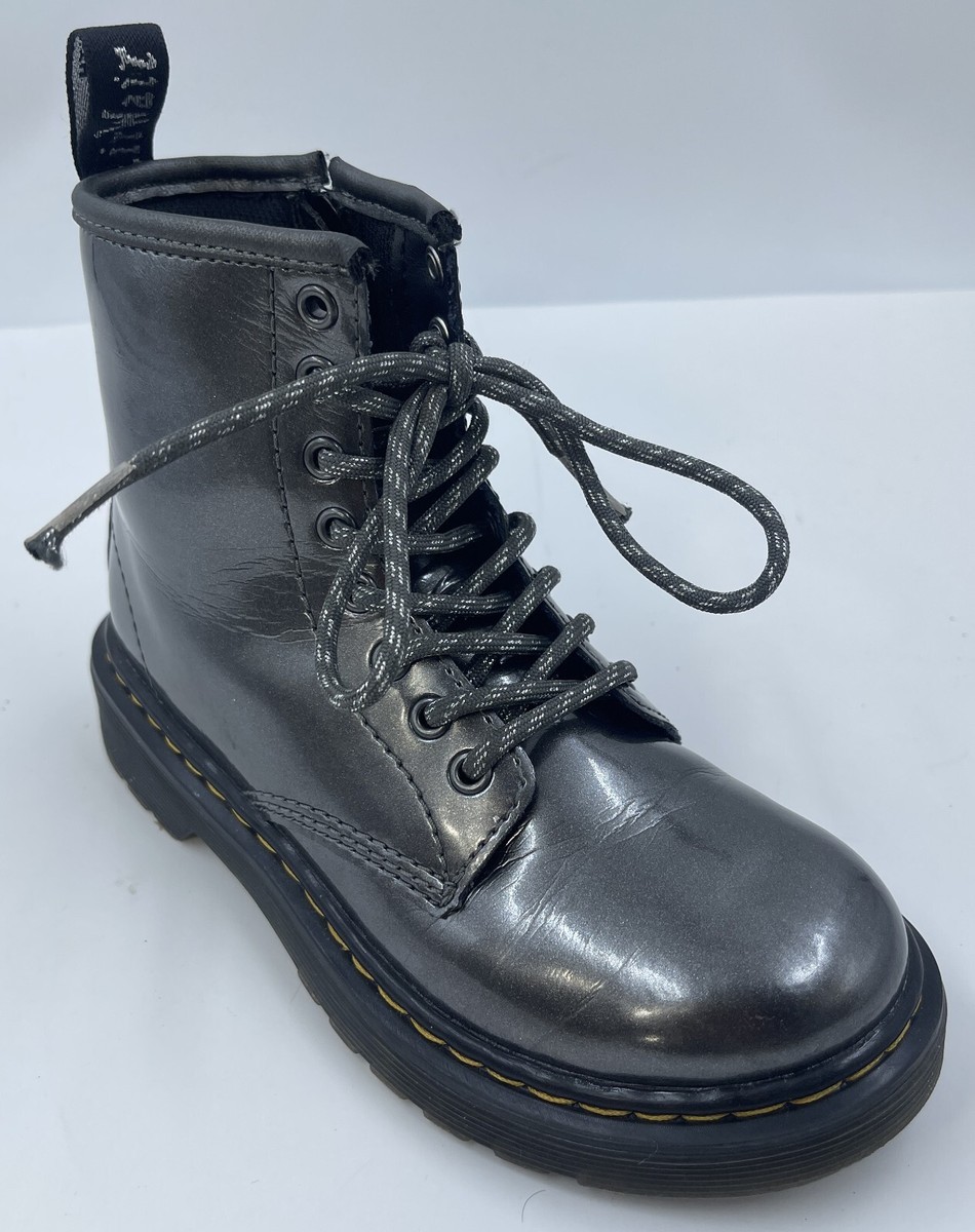 Martens 1460 Big Boys Ankle Boots Sz 13 Metallic Grey Spark