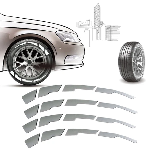 8 Groups White Car Tire Reflective Lettering Sticker Blade Style Decor Decals - Bild 11 von 11