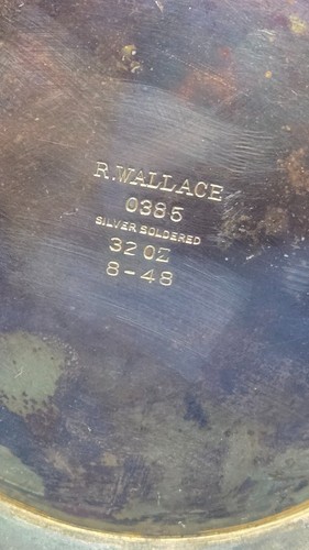 Caffettiera/cioccolato/caffè vintage Wallace argento saldato marcata 0385 32 oz - Foto 7 di 7