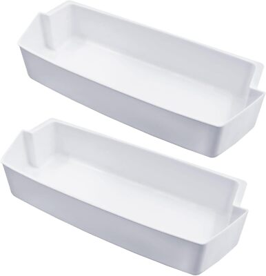 #ad White Shelf Bin Compatible with Kenmore Whirlpool Refrigerator 2187172 2 PC $20.99