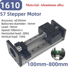 Double Linear Rail Motion Slide Table Ball Screw 57 Stepper Motor 100-800mm 1610