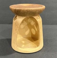 New- Ceramic “ Teak Wood Looking” Oil Warmer/Oil Burner