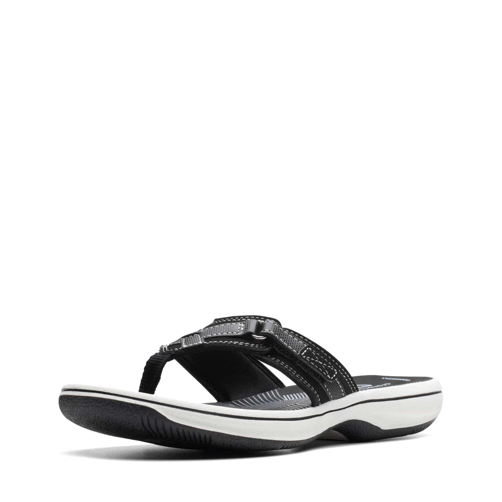 CLARKS Breeze Sea Flip Flop Femme 40 EUR Black Synthetic