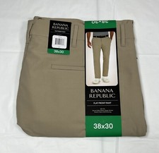 Banana Republic Performance Pant, Slim Fit, Men's 38x30, Tan Khaki Beige, NEW