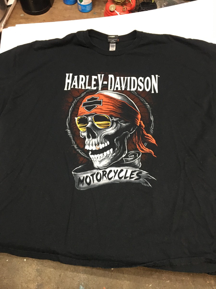 Harley-Davidson Tシャツ XL スカルウイング鬼フェード Harley Davidson Motorcycles T-Shirt, Wisconsin, Oconomowoc 4XL