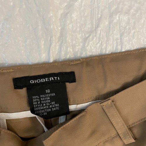 Lot of 2 Boys' Khaki Uniform Pants XL Size: 18 Gioberti {Pre Owned} - Picture 3 of 11