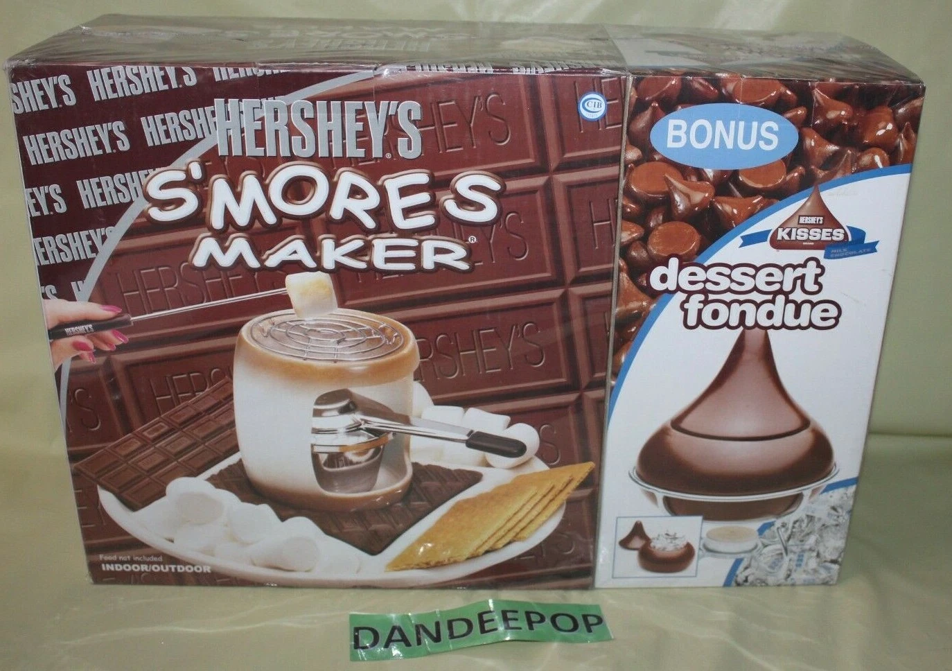 Hershey's Smore's Bonus Indoor Outdoor Dessert Fondue Set In Box CIB