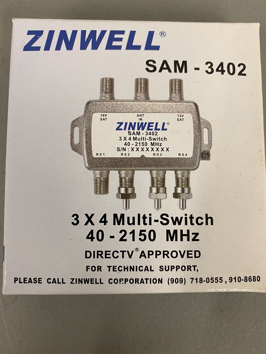Zinwell Sam-3402 3 X 4 Multi-switch 40-2150 MHz DirecTV Approved
