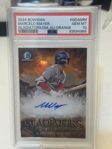 2024 Bowman Marcelo Mayer Gladiators Orange /25 AUTO🔥 PSA 10 Pop 1 Red Sox