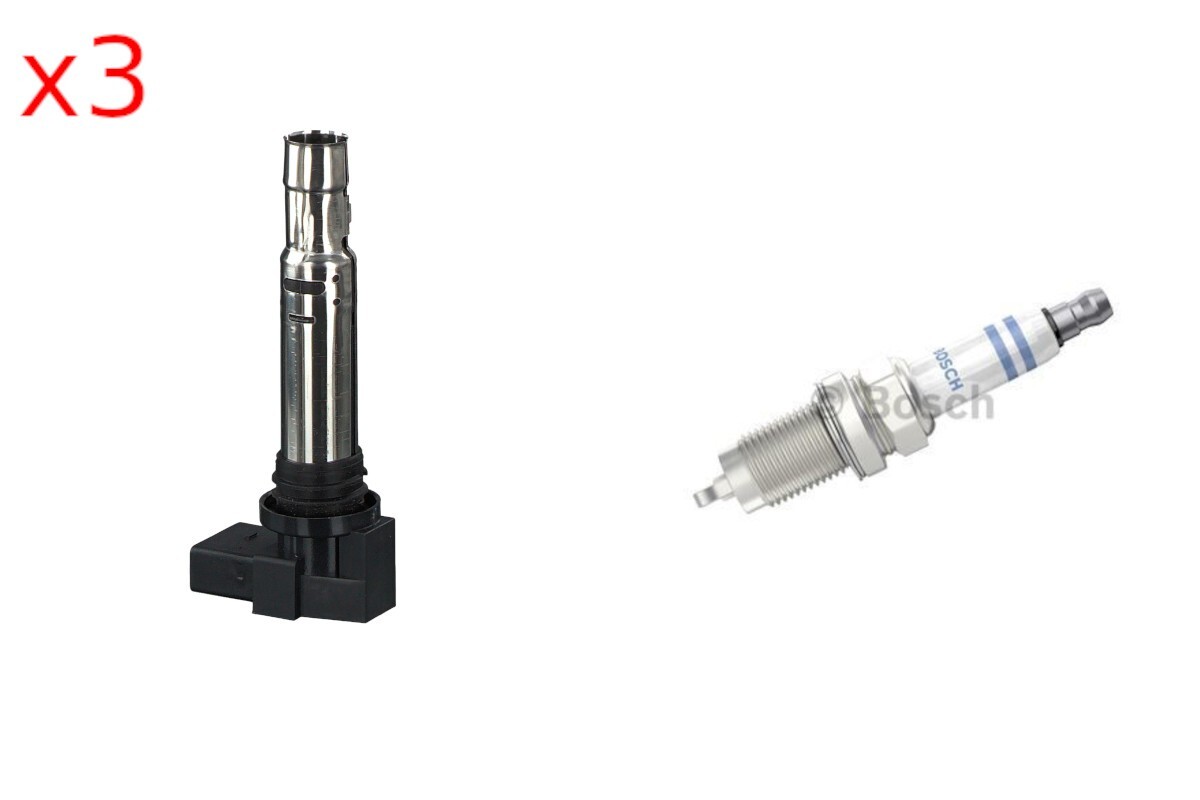 3X ignition coil 3X spark plug for VW POLO SEAT IBIZA Å KODA FABIA RAPID 1.2