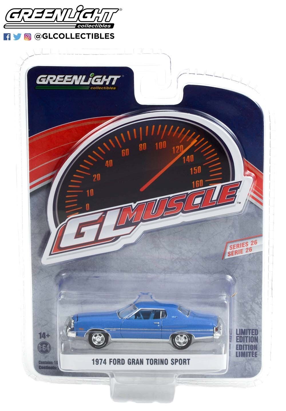 2021 GREENLIGHT Muscle Series 26 1974 Ford Gran Torino Sport NOC