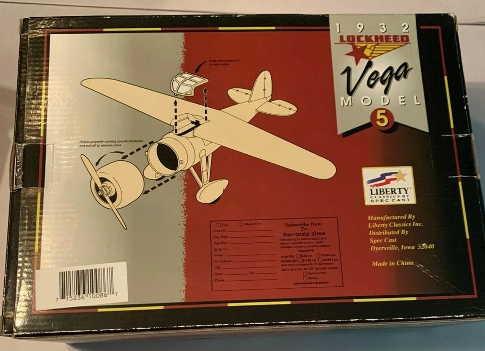 Liberty Classics 1932 Lockheed Vega Model 5 Airplanes - Image 4 of 4